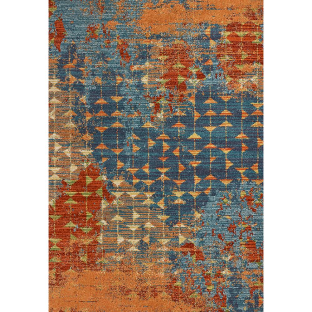 KAS 6208 Illusions 5 Ft. 3 In. X 7 Ft. 7 In. Rectangle Rug in Blue/Coral
